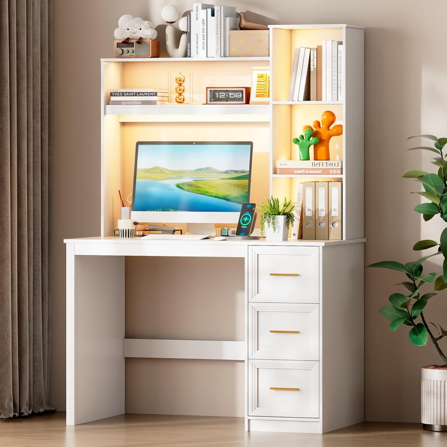 Forty Inch Premium Workstation With LED Lighting System