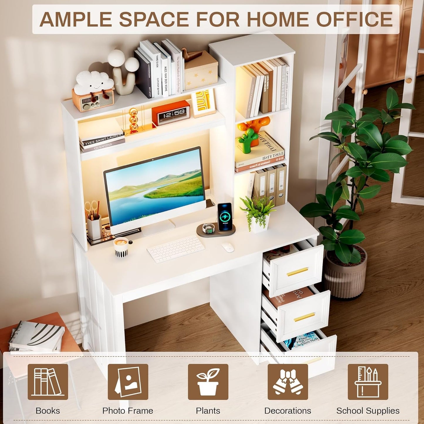 Forty Inch Premium Workstation With LED Lighting System